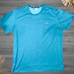 Adidas Climalite Teal Athletic Short Sleeve Shirt, Mens 2XL